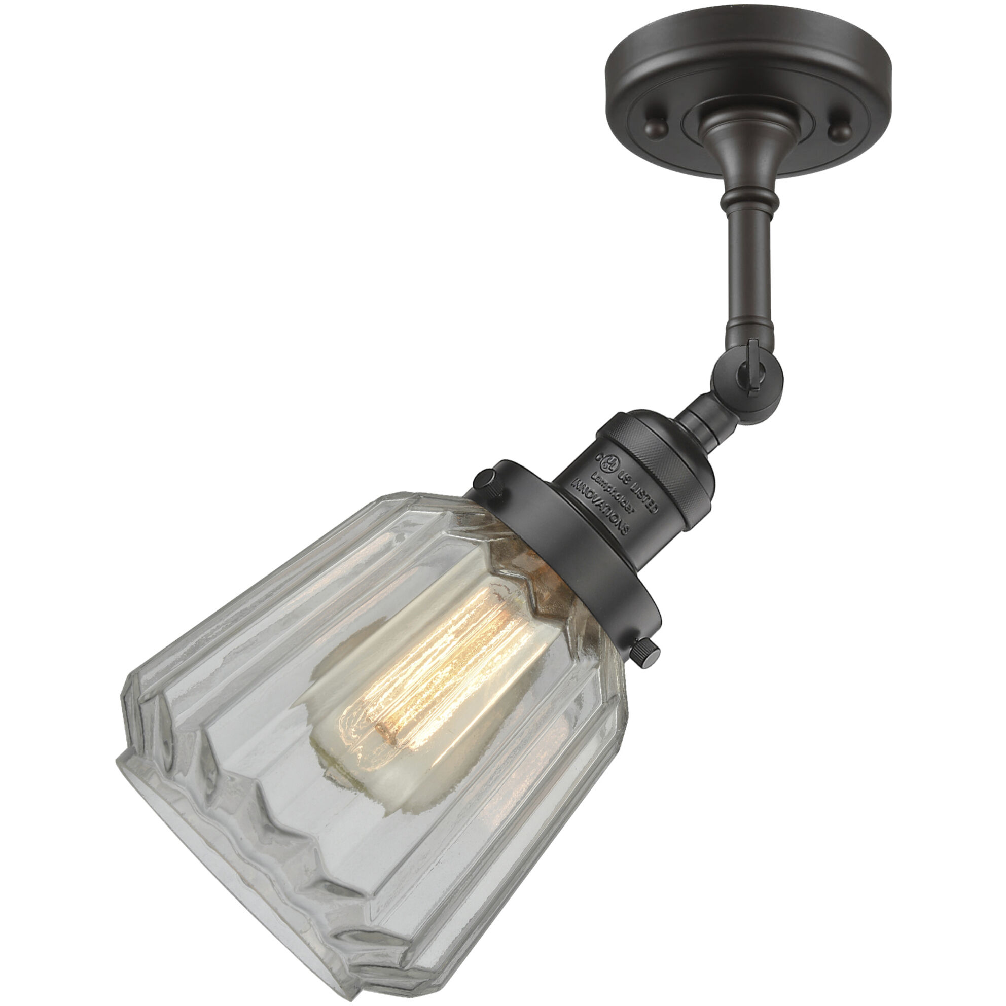 Franklin Restoration Chatham 1 Light 6 inch Oil Rubbed Bronze Sconce Wall Light in Clear Glass, Franklin Restoration