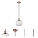 Ballston Athens LED 8 inch Antique Copper Mini Pendant Ceiling Light in Clear Glass, Ballston