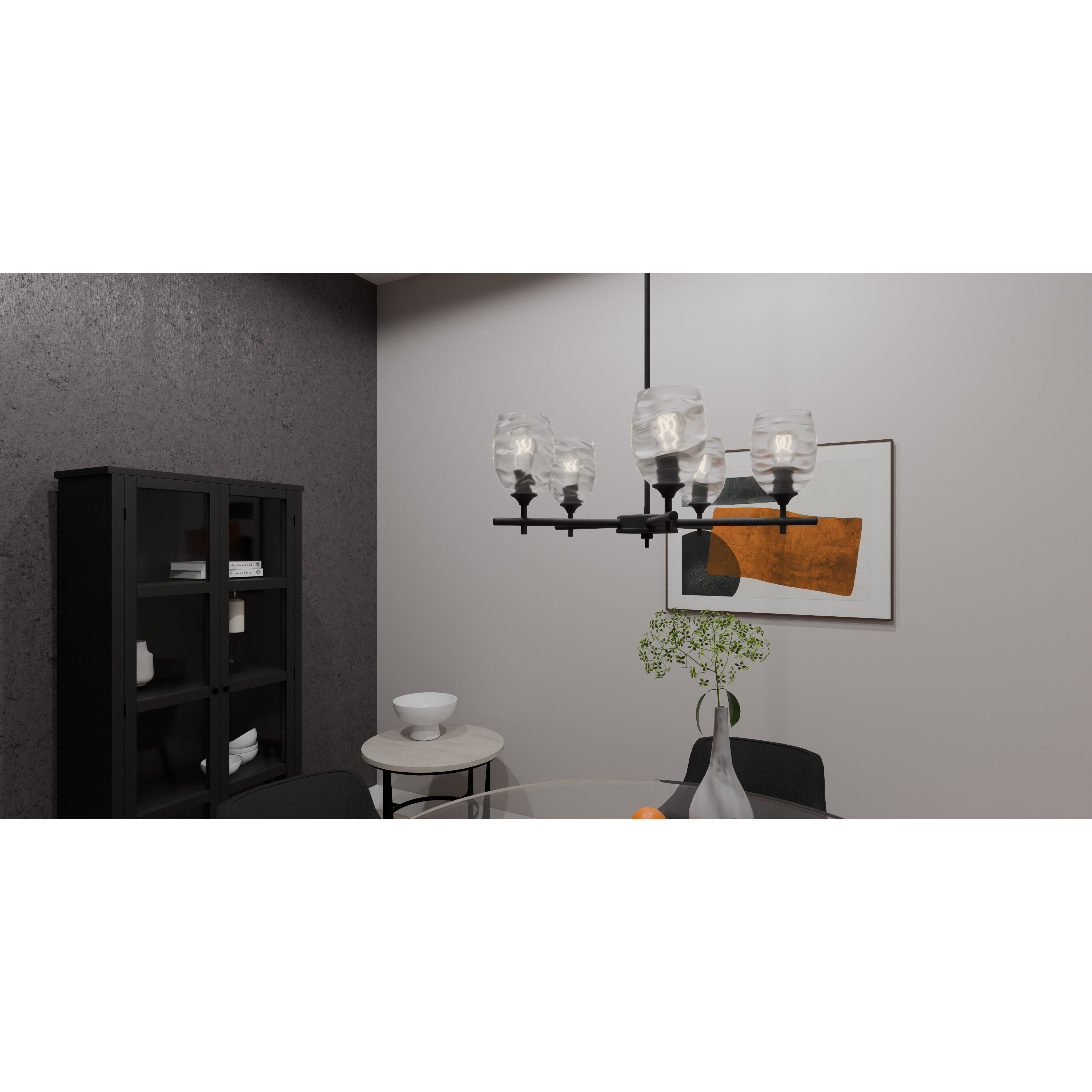 Lucy 5 Light 25 inch Matte Black Chandelier Ceiling Light