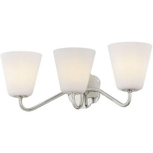 Leonella 3 Light 24 inch Polished Nickel Bath and Vanity Wall Light