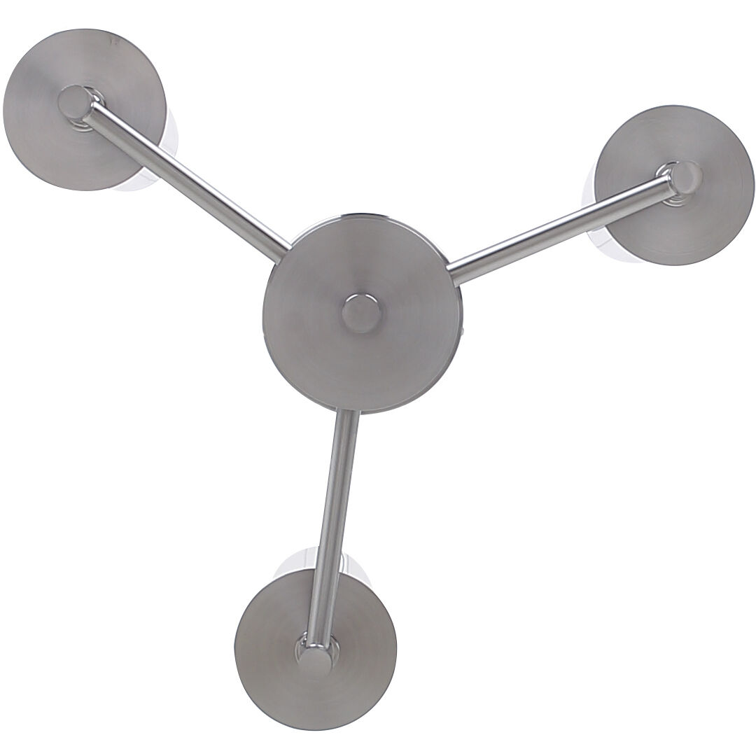 Benson 3 Light 16 inch Brushed Nickel Semi-Flush Mount Ceiling Light