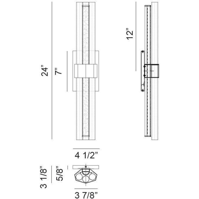 Krustallos LED 4.5 inch Matte Black Wall Sconce Wall Light