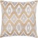 Ikat Luxe 22 inch Ivory Pillow Kit in 22 x 22, Square
