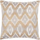 Ikat Luxe 18 inch Ivory Pillow Kit in 18 x 18, Square