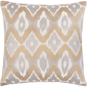 Ikat Luxe 18 inch Ivory Pillow Kit in 18 x 18, Square