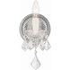 Maria Theresa Sconce Wall Light in Clear Hand Cut, Polished Chrome