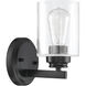 Neighborhood Bolden 1 Light 5 inch Flat Black Wall Sconce Wall Light in Clear Seeded, Neighborhood Collection