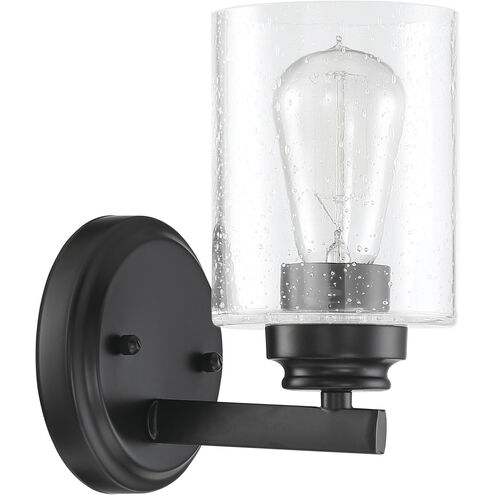 Neighborhood Bolden 1 Light 5 inch Flat Black Wall Sconce Wall Light in Clear Seeded, Neighborhood Collection