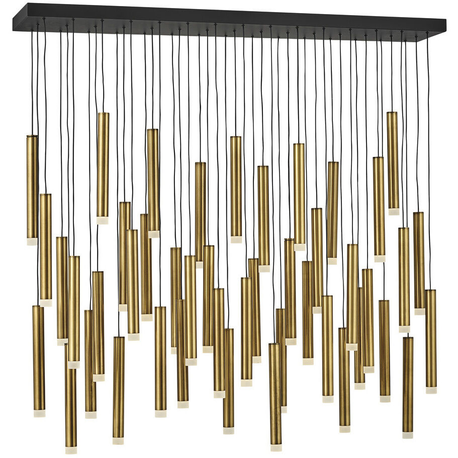 Harmony LED 48 inch Heritage Brass Chandelier Ceiling Light, Linear & Oval