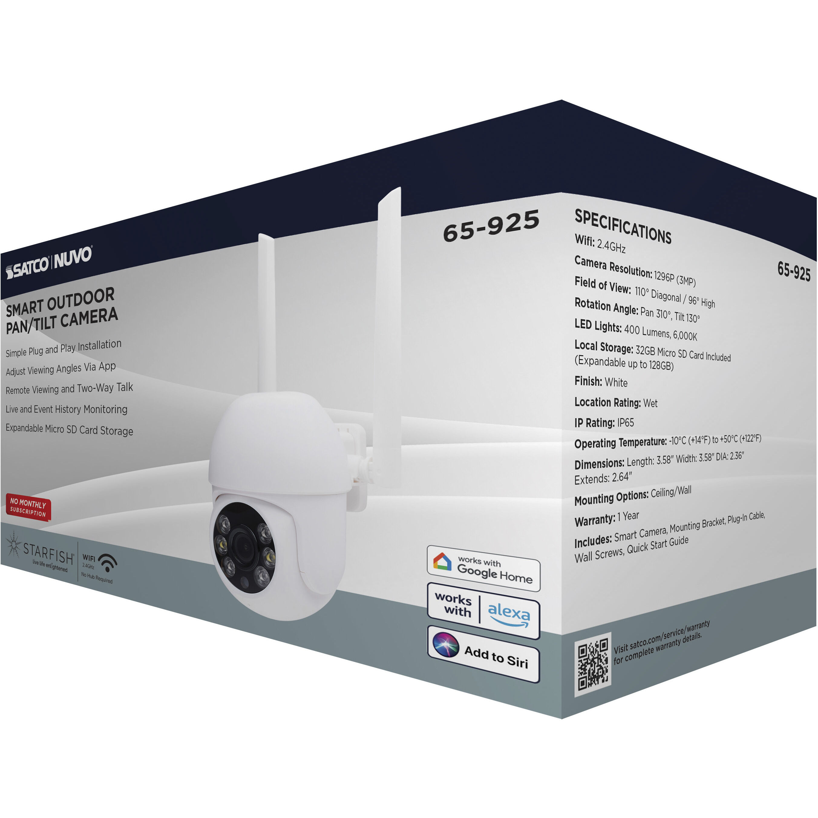 Brentwood LED 4.43 inch White Outdoor Security Light