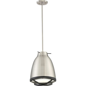 Thrust LED 11 inch Brushed Nickel and White Accents Pendant Ceiling Light