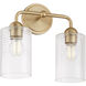 Charlotte 2 Light 13.75 inch Aged Brass Vanity Light Wall Light