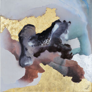 Frankie Gold and Silver Leaf Canvas Art