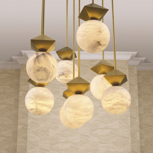 Elko 1 Light 9.06 inch Antique Brass with Alabaster Pendant Ceiling Light