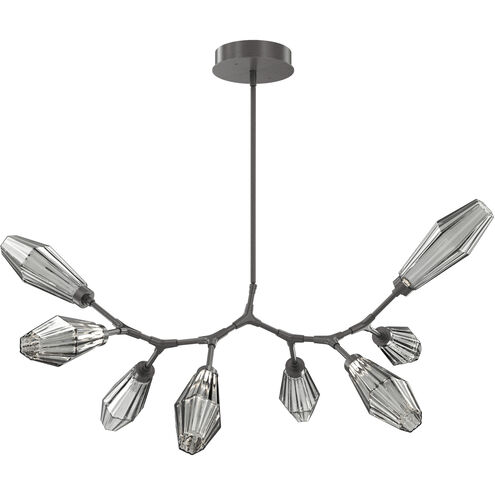 Aalto LED 47 inch Graphite Linear Pendant Ceiling Light in Optic Rib Smoke, 2700K LED, Modern Branch