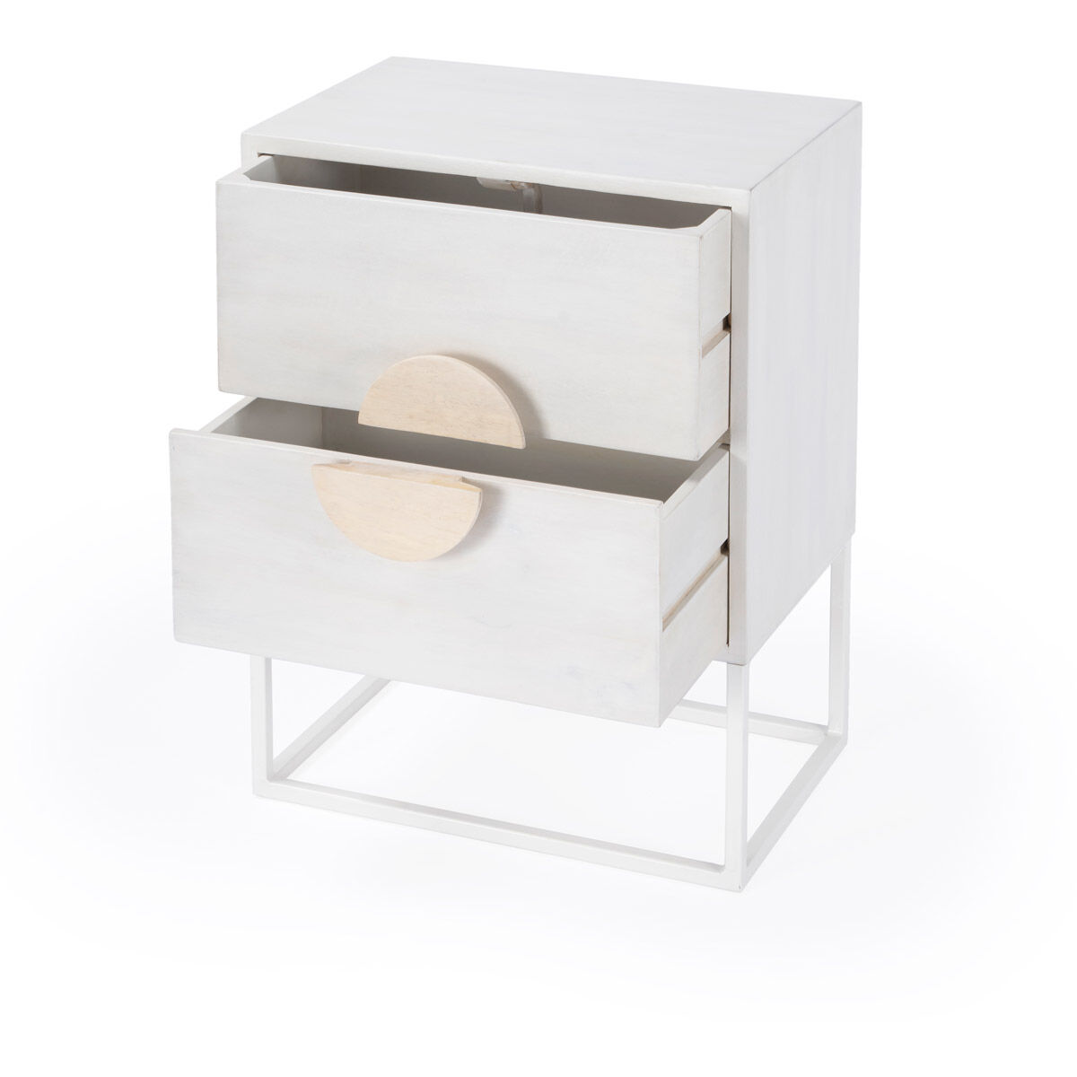 Lennasa 2 drawers Nightstand in White
