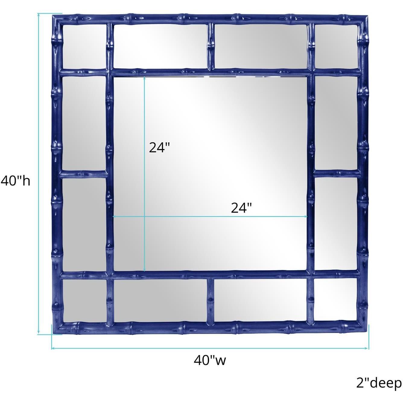 Bamboo 40 X 40 inch Navy Mirror