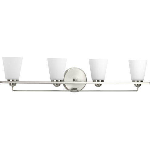 Flight 4 Light 37 inch Brushed Nickel Bath Vanity Wall Light, Design Series
