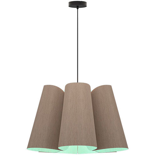 Julieta 27.5 inch Grey Oak Pendant Ceiling Light in Grey Oak/Light Petrol, 28 in