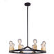 Skyline 8 Light 11.47 inch Dark Bronze and Satin Brass Up Chandelier Ceiling Light