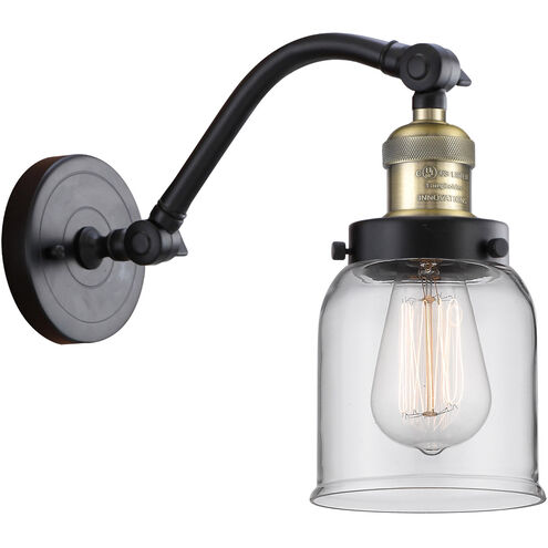 Franklin Restoration Small Bell LED 5 inch Black Antique Brass Sconce Wall Light in Clear Glass, Franklin Restoration