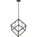 Vertical 4 Light 24 inch Matte Black and Brushed Nickel Chandelier Ceiling Light