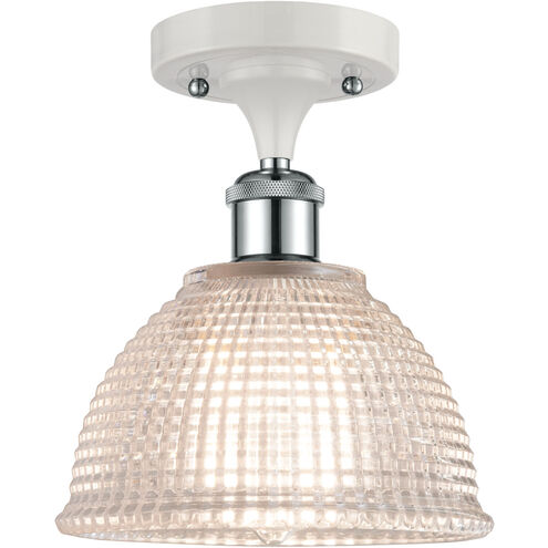 Ballston Arietta LED 8 inch White and Polished Chrome Semi-Flush Mount Ceiling Light, Ballston