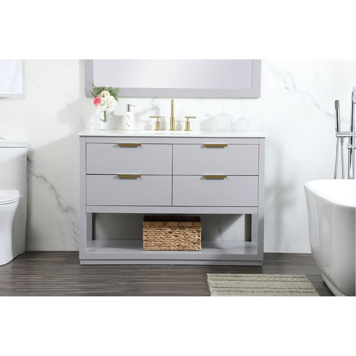 Larkin 48 X 22 X 34 inch Grey Vanity Sink Set