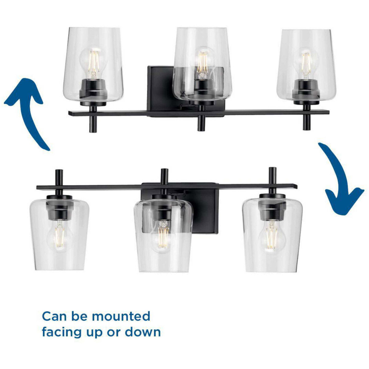 Calais 3 Light 24 inch Matte Black Bath Vanity Wall Light