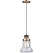 Franklin Restoration Bellmont LED 6.25 inch Antique Copper Mini Pendant Ceiling Light in Clear