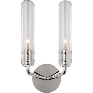 AERIN Casoria LED 8 inch Polished Nickel Double Sconce Wall Light