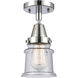 Franklin Restoration Small Canton LED 6 inch Polished Chrome Flush Mount Ceiling Light in Seedy Glass