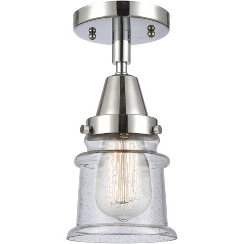 Franklin Restoration Small Canton LED 6 inch Polished Chrome Flush Mount Ceiling Light in Seedy Glass