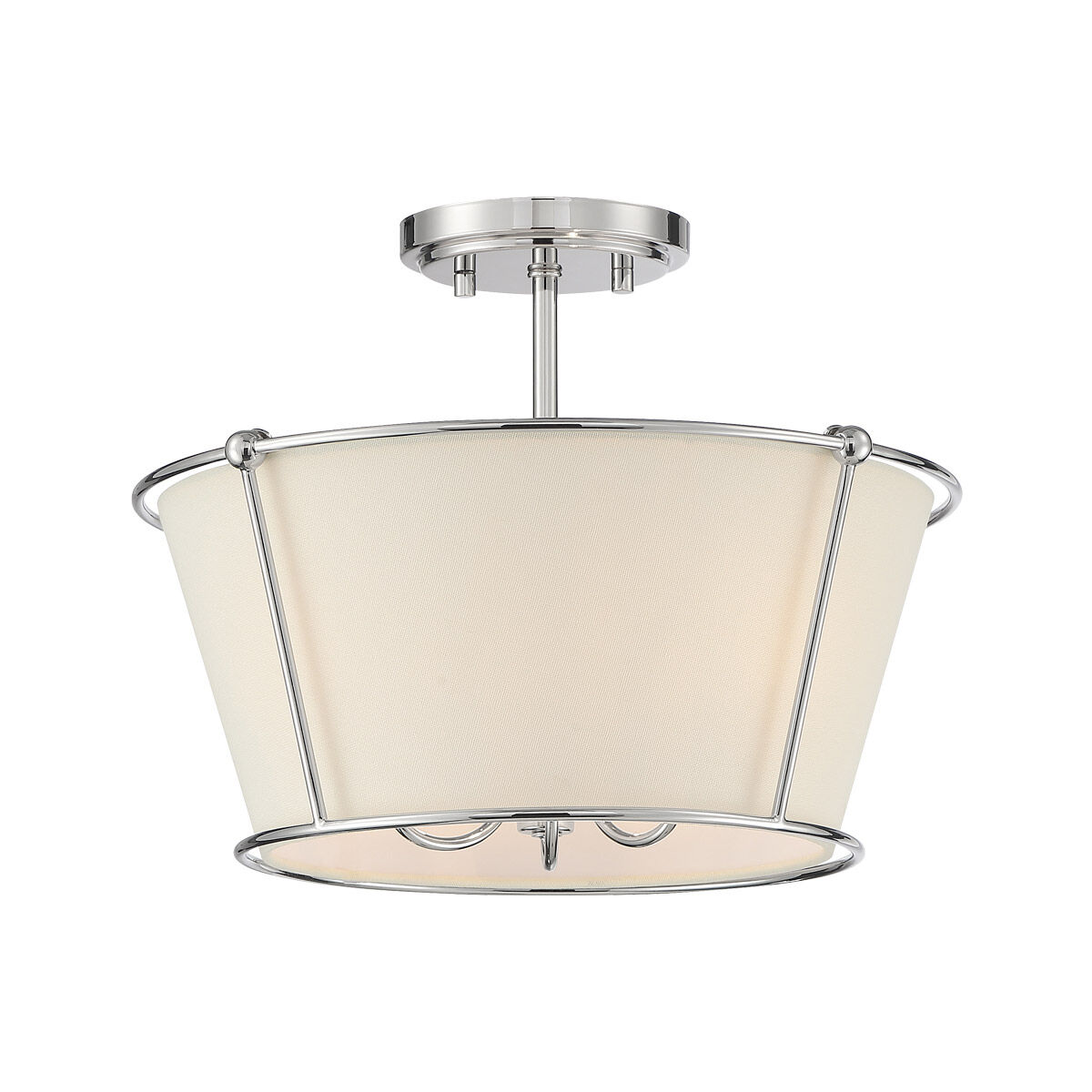 Pulito 15 inch Polished Nickel Semi-Flush Mount Ceiling Light