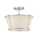 Pulito 15 inch Polished Nickel Semi-Flush Mount Ceiling Light