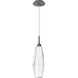 Aalto LED 5.1 inch Graphite Pendant Ceiling Light in 3000K LED, Optic Rib Clear