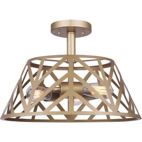 Maud 3 Light 16 inch Painted Gold Semi-Flush Mount Ceiling Light