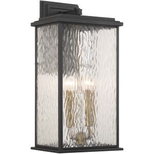 Estate 4 Light 24 inch Black and Brass Outdoor Wall Sconce