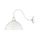 Foundry Dome 1 Light 18 inch Gloss White Outdoor Wall Mount Barn Light, Gooseneck