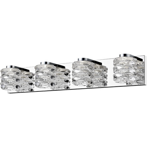 Dawson LED 28.35 inch Chrome Vanity Wall Light in 4, 7.93