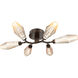 Aalto LED 34.9 inch Flat Bronze Flush Mount Ceiling Light in Optic Rib Amber, 2700K LED
