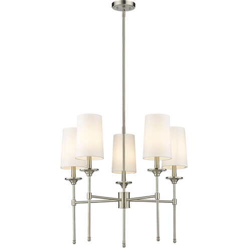 Emily 5 Light 28 inch Brushed Nickel Chandelier Ceiling Light