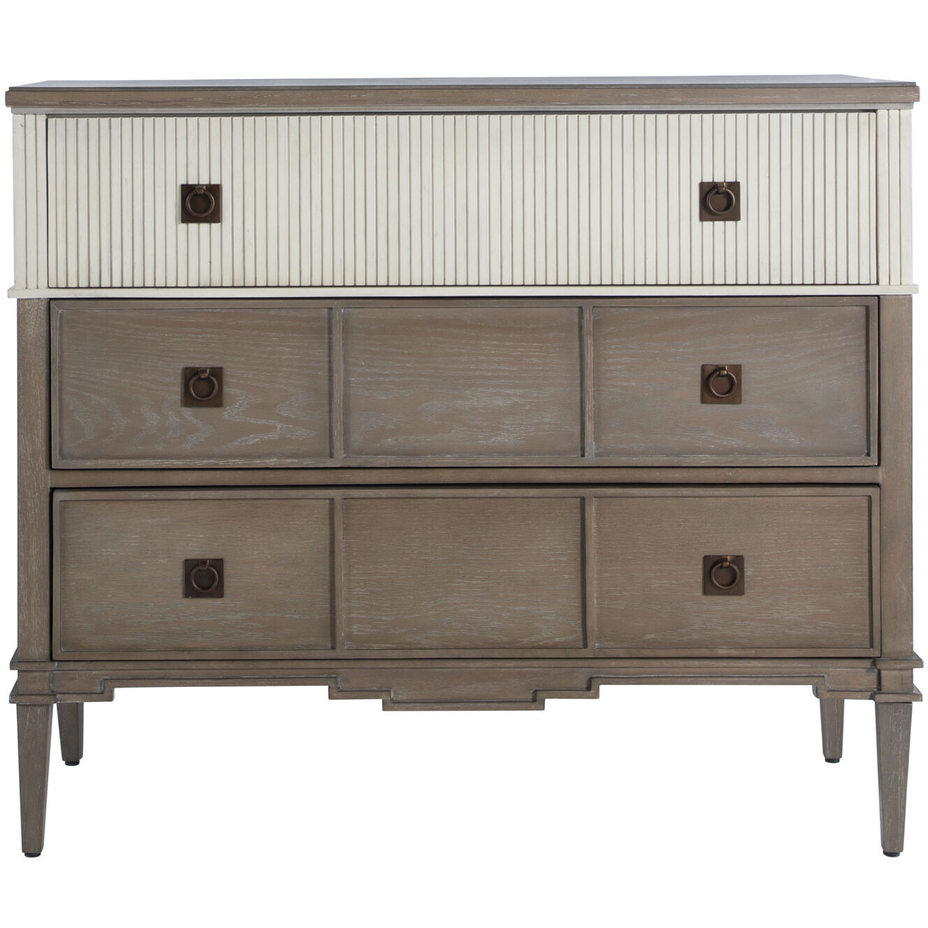 Winslet Sesame White / Cerused Natural Grey / Antique Bronze Chest