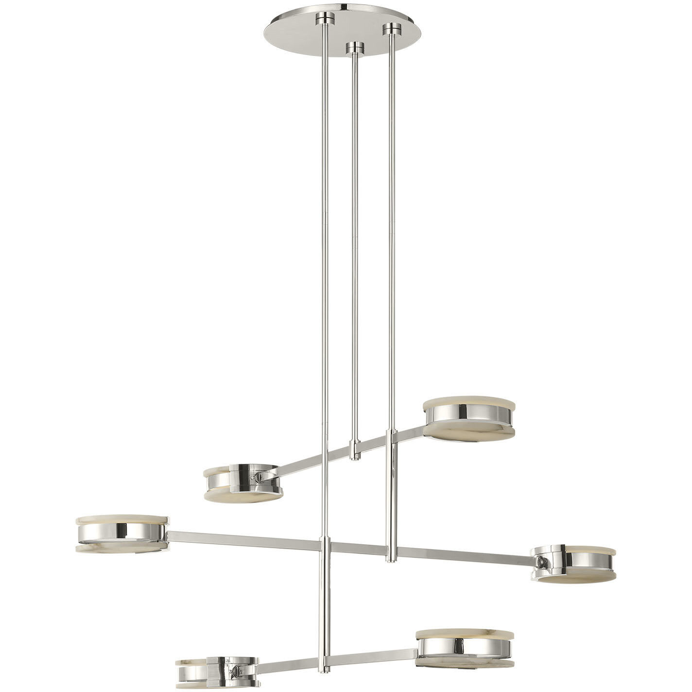 Kelly Wearstler Melange LED 54 inch Polished Nickel Multi-Positional Chandelier Ceiling Light