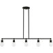 Lansdale 5 Light 40 inch Black with Brushed Nickel Accents Linear Chandelier Ceiling Light, Large