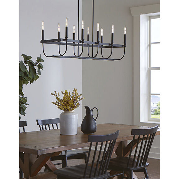 Beckett 10 Light 40 inch Matte Black Island Pendant Ceiling Light