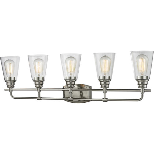 Annora 5 Light 36.75 inch Brushed Nickel Vanity Wall Light