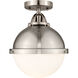 Nouveau 2 Hampden LED 9 inch Matte Black Semi-Flush Mount Ceiling Light in Clear Glass