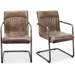 Ansel Brown Arm Chair, Set of 2