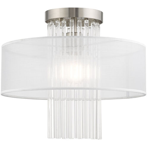 Alexis 1 Light 15 inch Brushed Nickel Semi-Flush Mount Ceiling Light